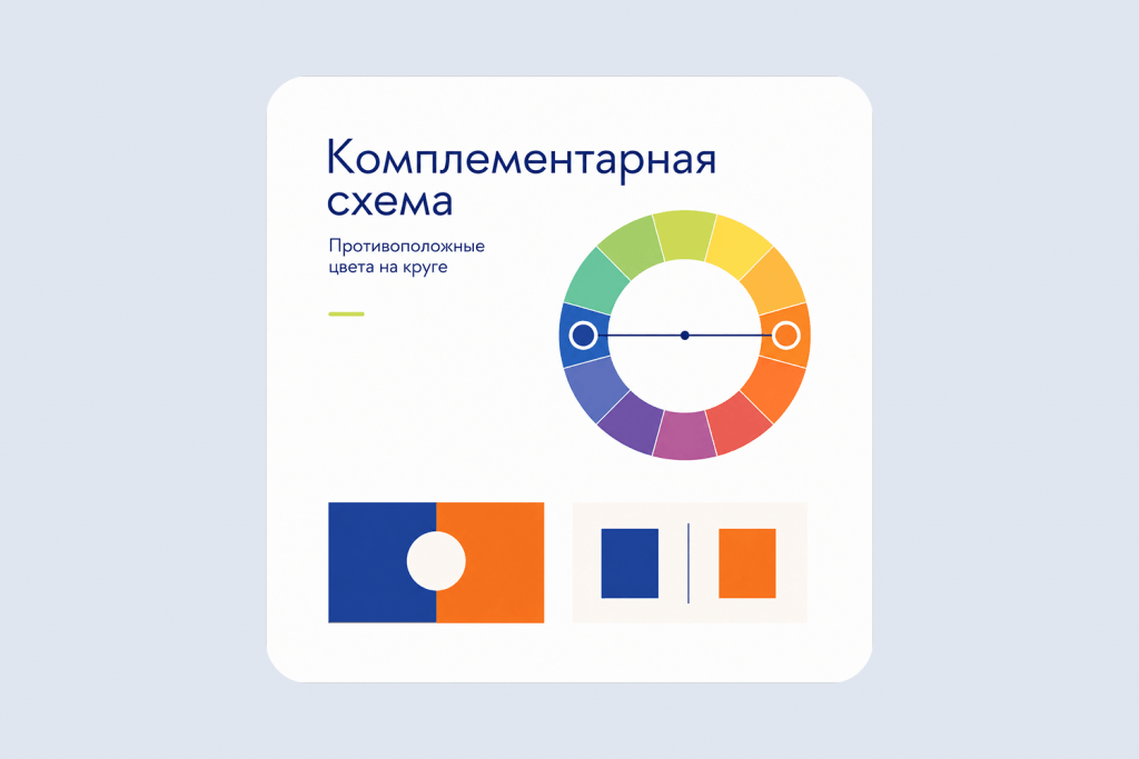 Пример выбора цветов по комплементарной схеме